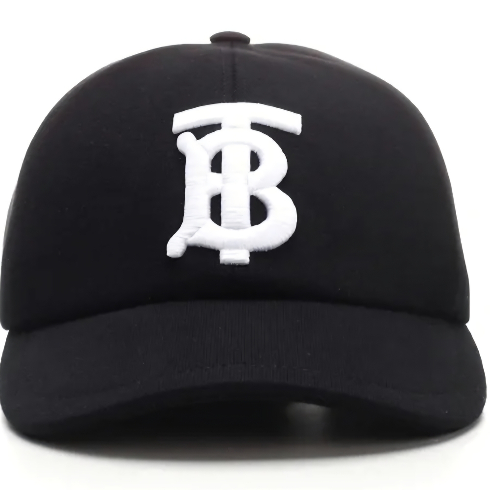 BURBERRY TB (Unisex) Logo Canvas Blk Baseball Cap Adjust Button Snap (Size XL)